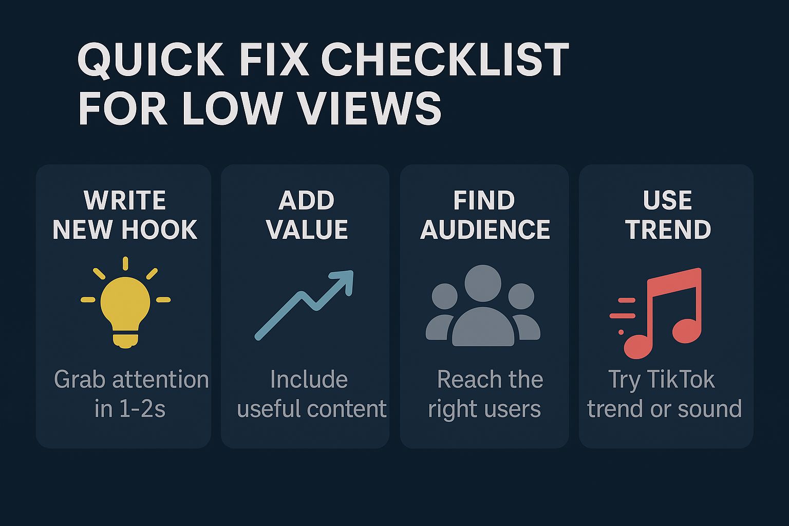 Quick fixes for low views