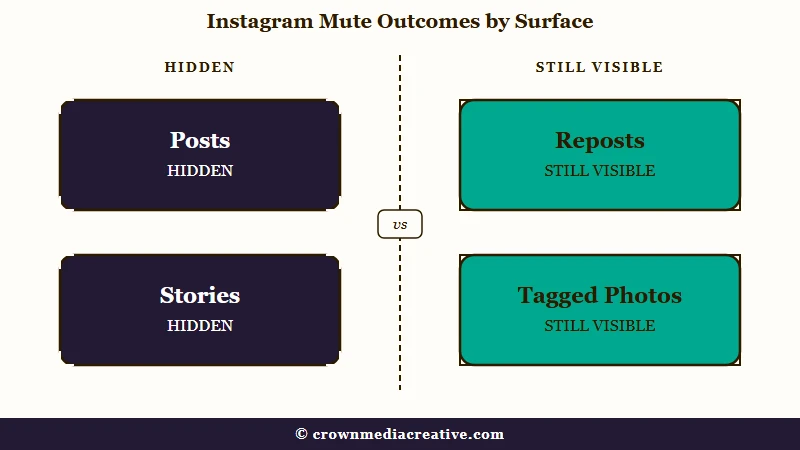 Instagram mute outcomes by content surface
