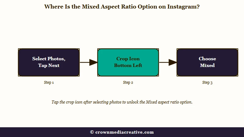 Tap path to the Instagram Mixed aspect ratio option