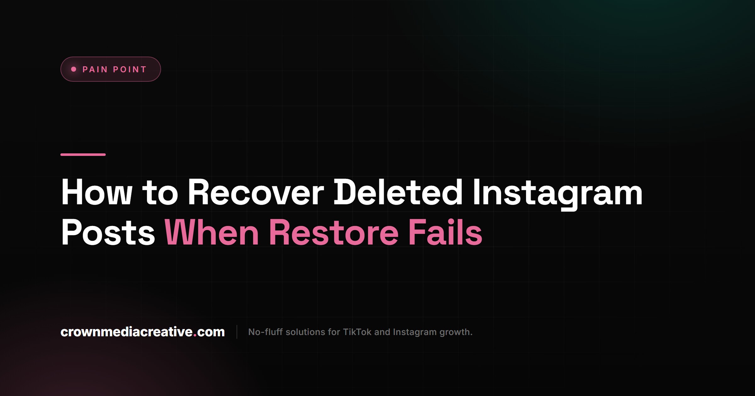 How to Recover Deleted Instagram Posts When Restore Fails