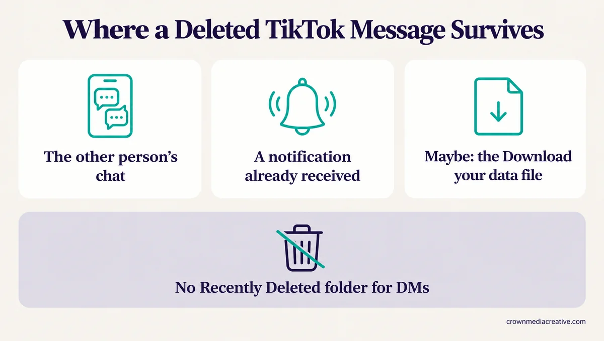 Where a deleted TikTok message can survive