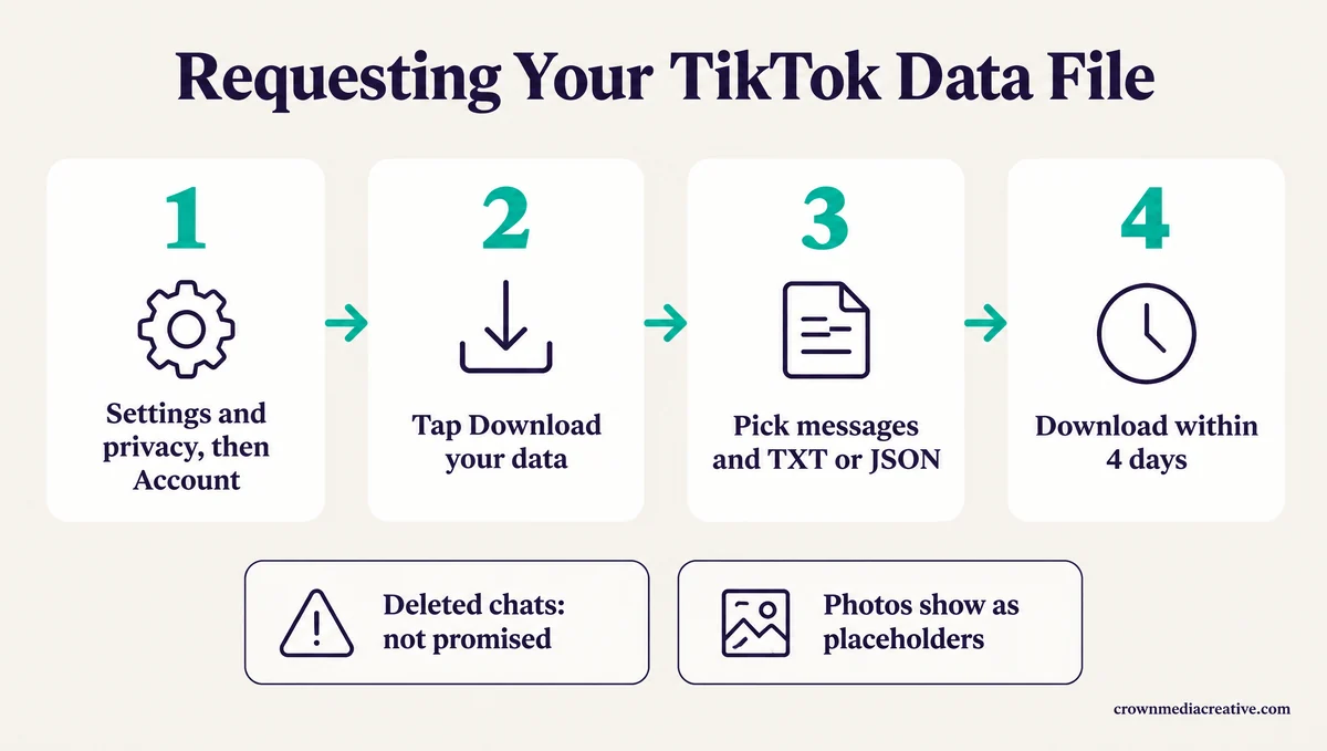 Steps to request your TikTok data file