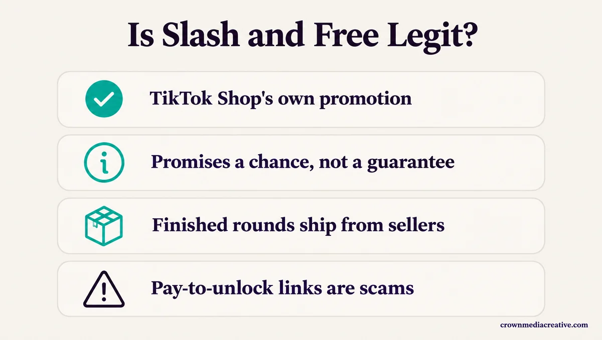 Is TikTok Slash and Free legit checklist