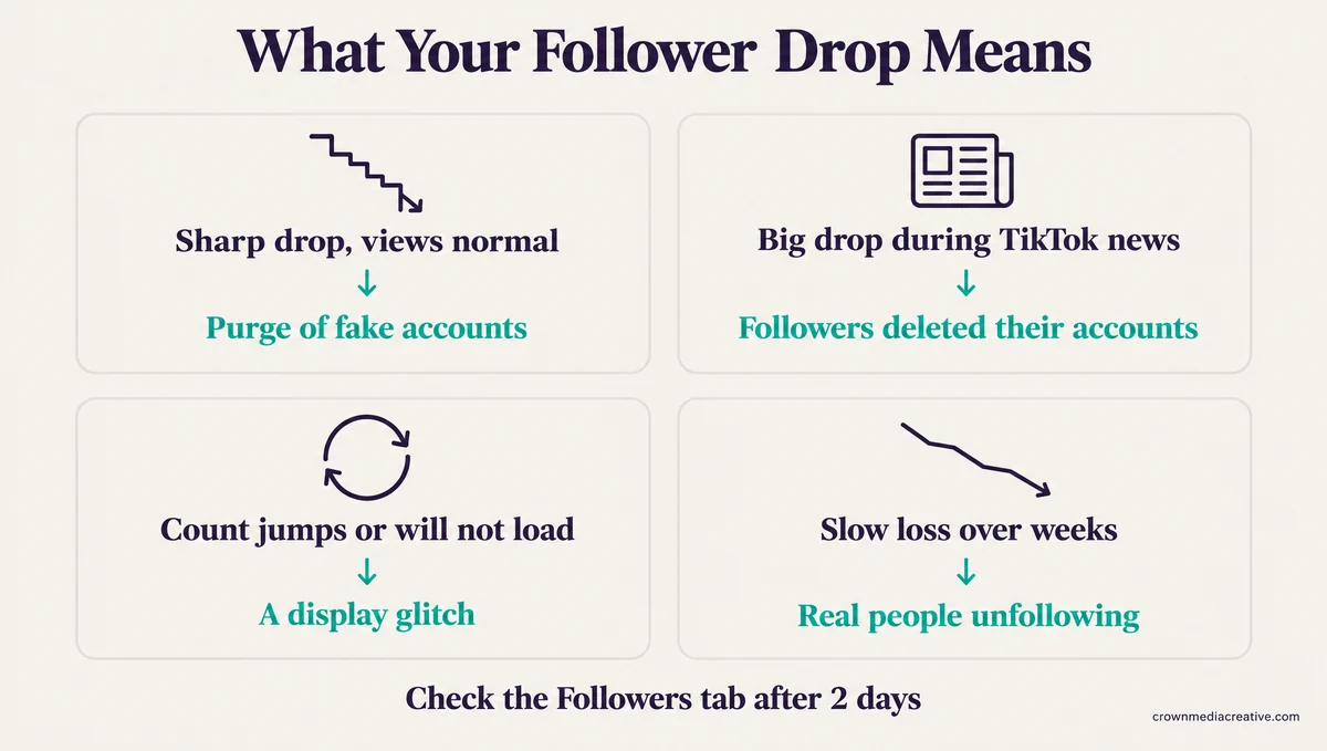 Reading the pattern of a TikTok follower drop